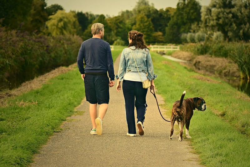 Woman walking outdoors